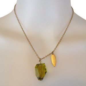 Banana Republic Gold Colored Chain with Green Pendant